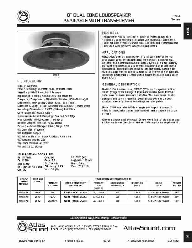 Atlas Sound Portable Speaker C10A Series-page_pdf